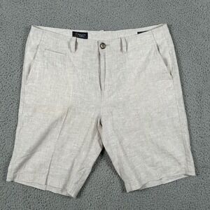 Wallin & Bros Shorts Mens 36W Beige Linen Cotton Blend Summer Classic Casual
